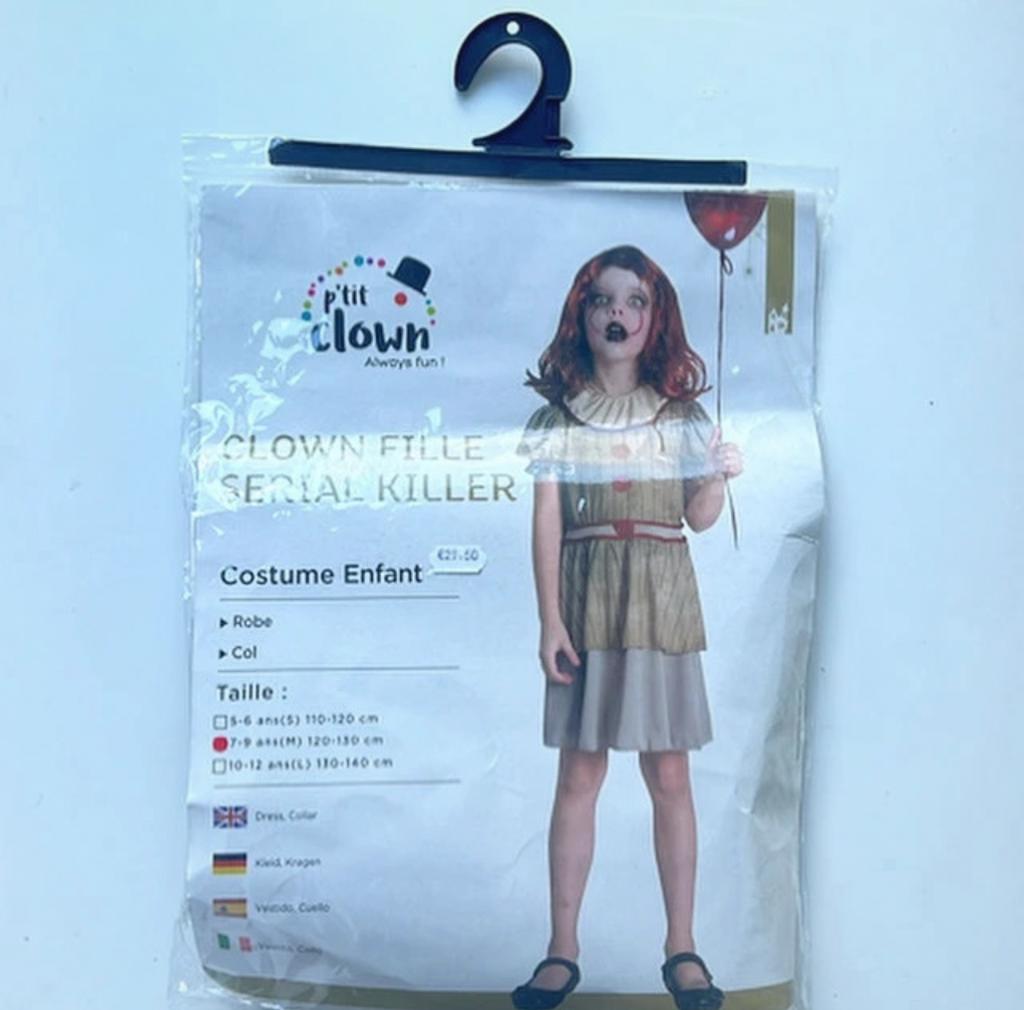 Déguisement costume Halloween carnaval clown tueur fille, Enlèvement ou Envoi, Comme neuf