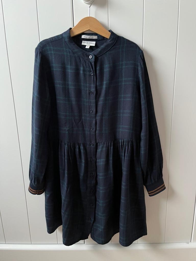 JBC, blauwe jurk groene ruit maat 134, Kinderen en Baby's, Kinderkleding | Maat 134, Ophalen of Verzenden, JBC, Meisje, Jurk of Rok