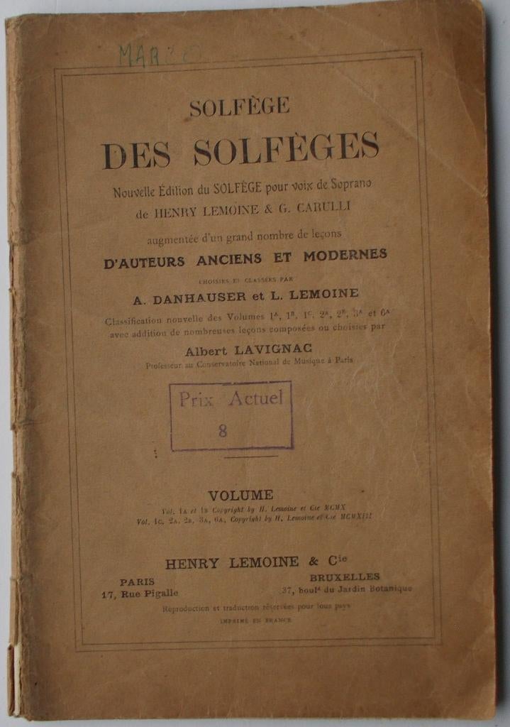Solfège des Solfèges (78 pag) Henry Lemoine, Envoi, Utilisé