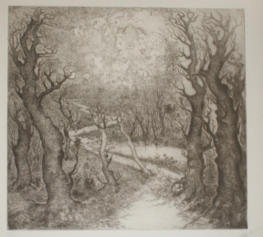 Jan Keustermans (1917-2009): Boswegel  135/150 (44 x 54 cm), Enlèvement ou Envoi