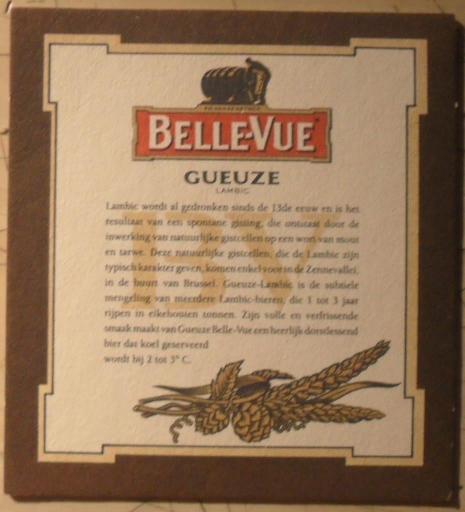 Sous-bock Belle-vue Gueuze, Enlèvement ou Envoi, Sous-bock