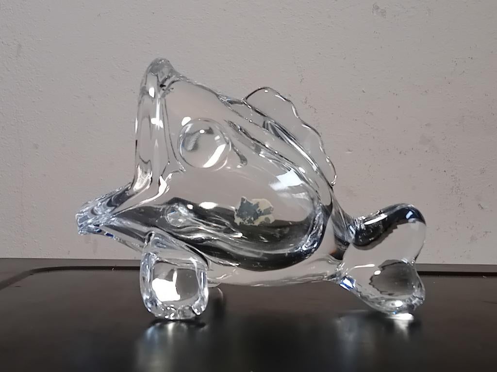 Figurine de poisson en verre blanc soufflet  Vannes, Ophalen of Verzenden