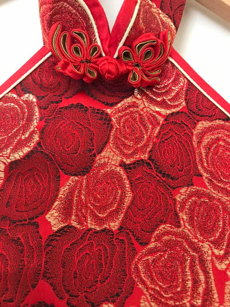 Mooie lange jurk kleed rood goud rozen Oosters mt XS Nieuw, Kleding | Dames, Nieuw, Ophalen of Verzenden, Maat 34 (XS) of kleiner