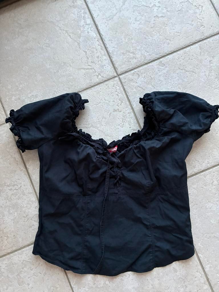 Haut court femme manches courtes Jennyfer - T36/38 - noir, Enlèvement, Noir, Manches courtes