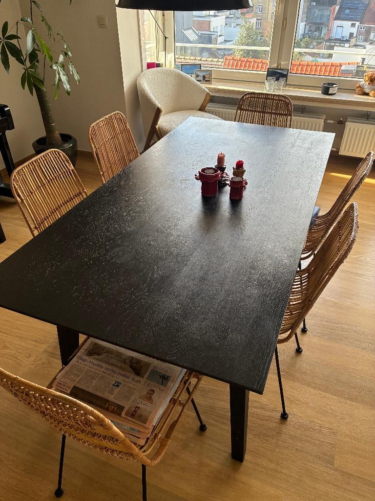 Zwarte tafel van Weba voor 6 personen, Ophalen, Overige materialen, Gebruikt, 100 tot 150 cm