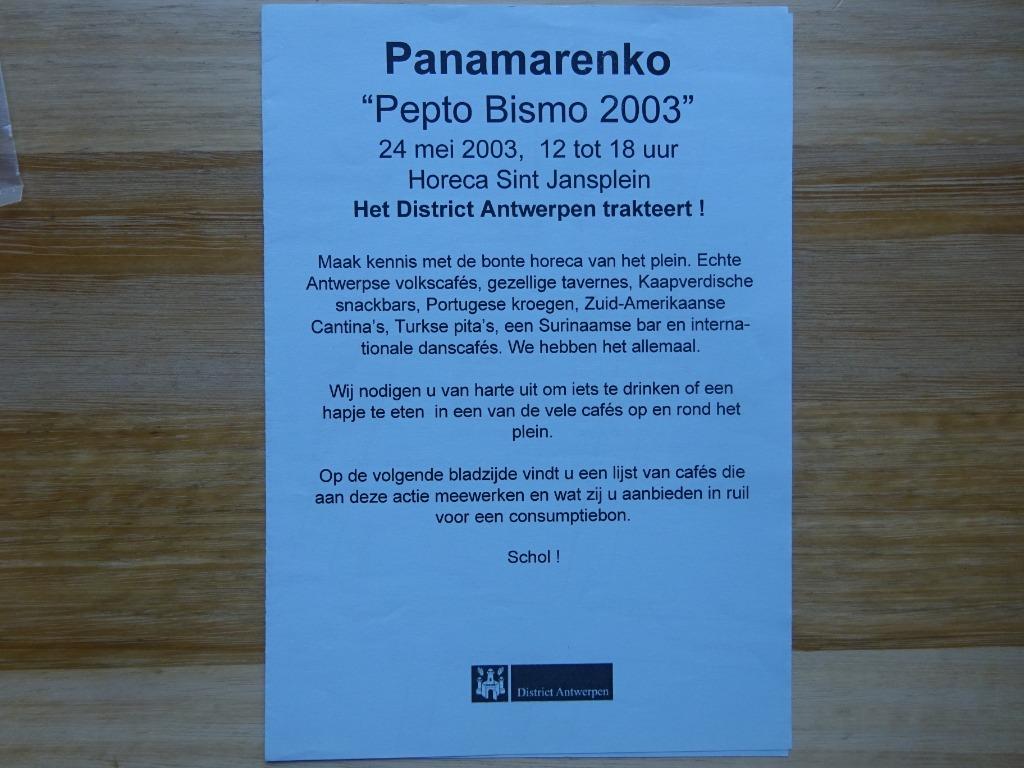 Panamarenko - 2003 aankondiging District Antwerpen, Enlèvement ou Envoi, Comme neuf, Dépliant