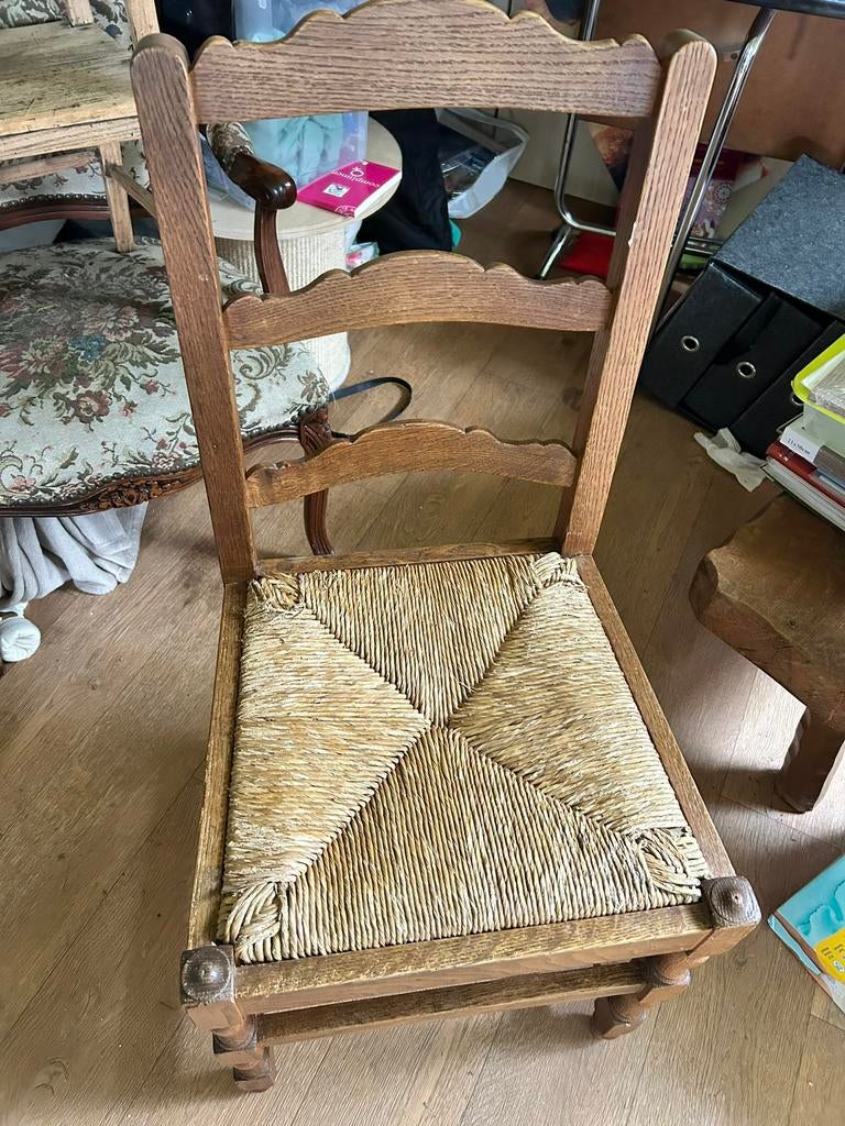 6 chaises en chêne et paille, Enlèvement, Tissus