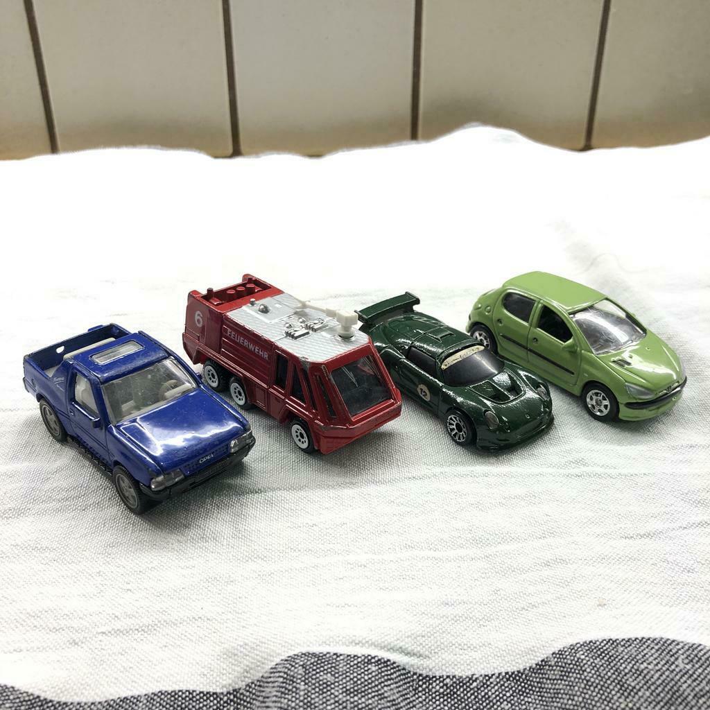 Lot 4 voitures miniatures - Siku, Welly - 1:64, Enlèvement ou Envoi, Utilisé, Voiture