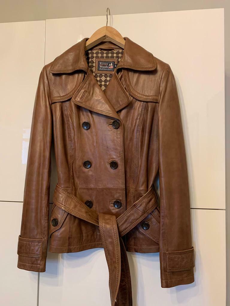 Veste en cuir, marque River Woods, Zo goed als nieuw