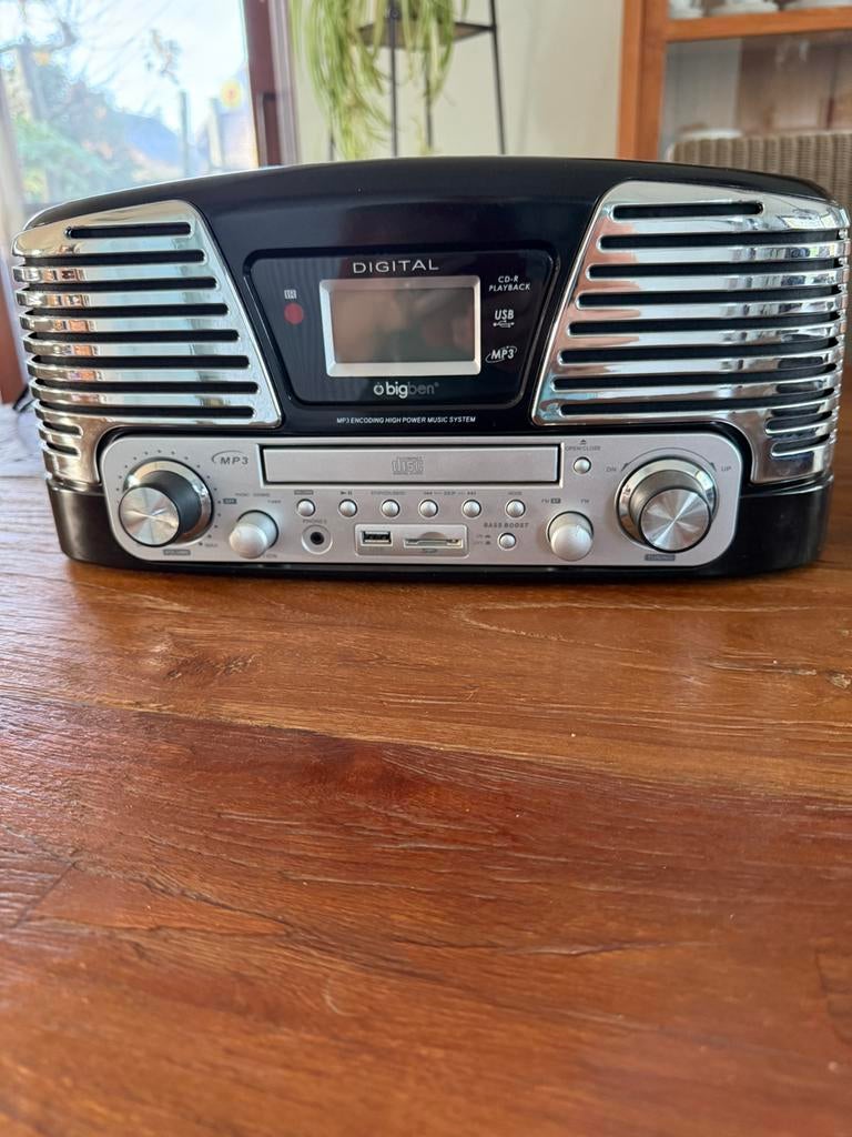 Retro combi platenspeler, cd en radio Big Ben, Zo goed als nieuw, USB-aansluiting, Platenspeler, Ophalen