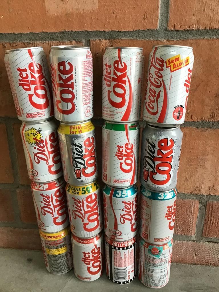 Coca-Cola blikjes 16 verschillende diet coke blikjes, Ophalen of Verzenden, Gebruikt, Verpakking
