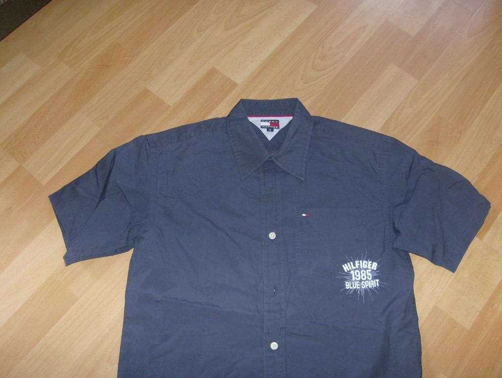 Hemd met korte mouw blauw merk tommy hilfiger - maat m = 152, Kinderen en Baby's, Gebruikt, Overhemd of Blouse, Ophalen of Verzenden