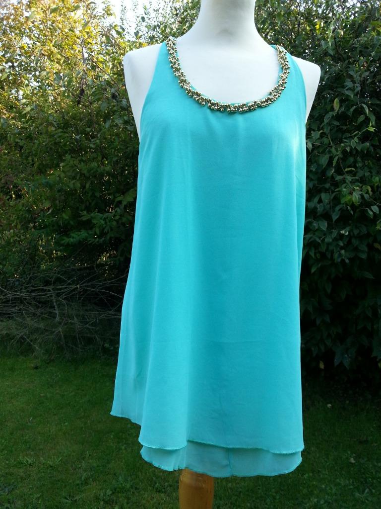 fijn lang groen topje hals + vaste bolletjesketting goud S-M, Enlèvement ou Envoi, Taille 36 (S), Vert, Neuf