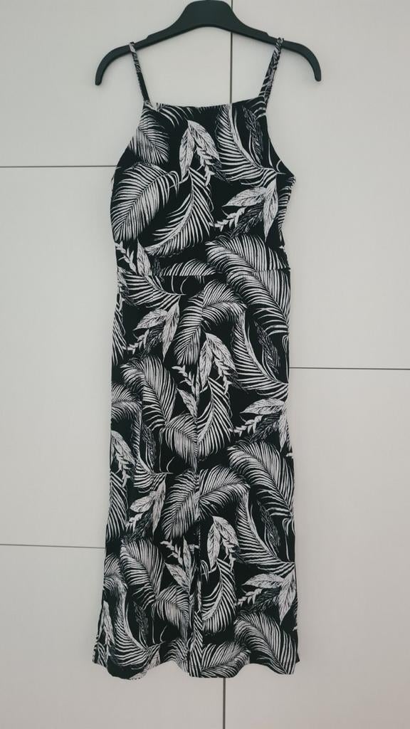 Zwart jumpsuit met witte print H&M, maat 152, Enfants & Bébés, Vêtements enfant | Taille 152, Enlèvement ou Envoi, Autres types