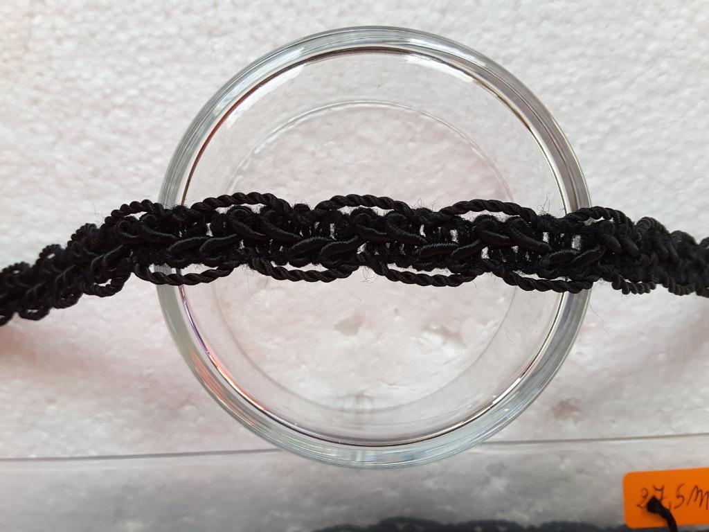 galon - passementerie 15 mm noir légèrement ajouré G15275, Enlèvement ou Envoi, Neuf