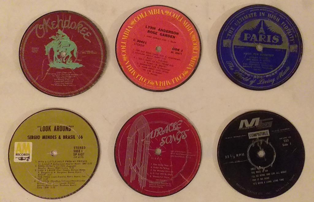 leuke retro vinyl onderzetters, Huis en Inrichting, Woonaccessoires | Onderzetters, Ophalen of Verzenden