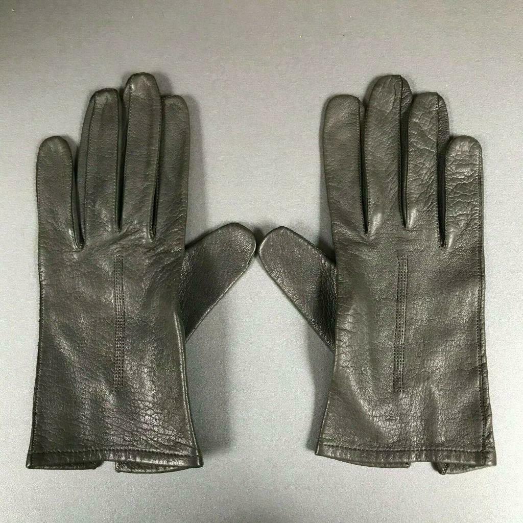Paar grijze vintage leren handschoenen, Sans marque, Ophalen of Verzenden, Gedragen, Handschoenen