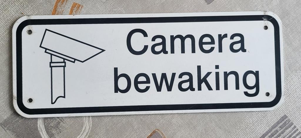 Camera bewaking aluminium bord, Ophalen of Verzenden, Zo goed als nieuw