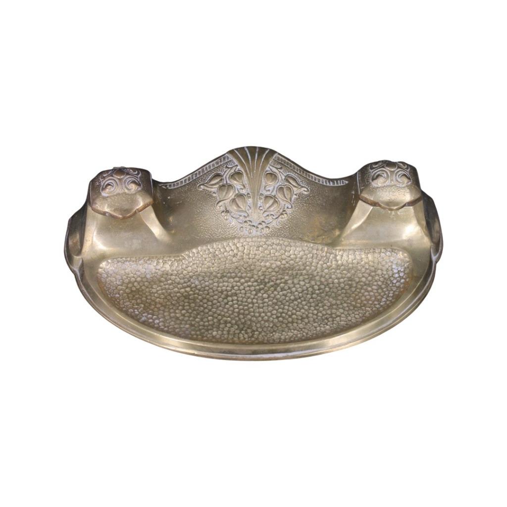Encrier Art Nouveau avec Décor Floral, Antiquités & Art, Antiquités | Bronze & Cuivre, Enlèvement ou Envoi, Cuivre