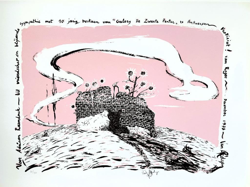 ROGER VAN AKELYEN - Zeefdruk / SIG - Zwarte Panter - 63 x44, Antiek en Kunst, Verzenden