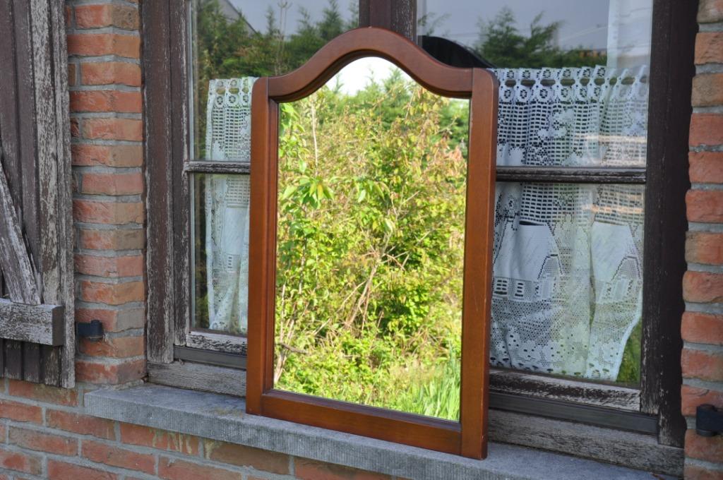 grand miroir en chene chapeau de gendarme, Enlèvement ou Envoi, Moins de 100 cm, Utilisé, 50 à 75 cm