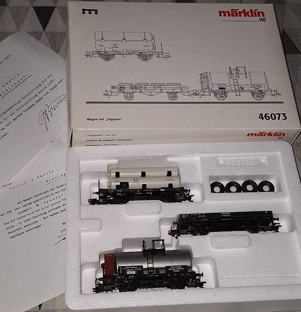 Märklin HO 46073 set 3 goederenwagons "Zeppelin", Enlèvement ou Envoi, Comme neuf, Wagon, Märklin