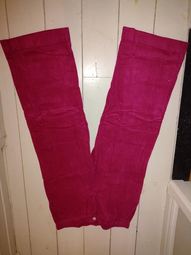 broek,fuchsia,ribfluweel maat L ,brede pijpen,NIeUW, Ophalen of Verzenden, Nieuw, Maat 42/44 (L)