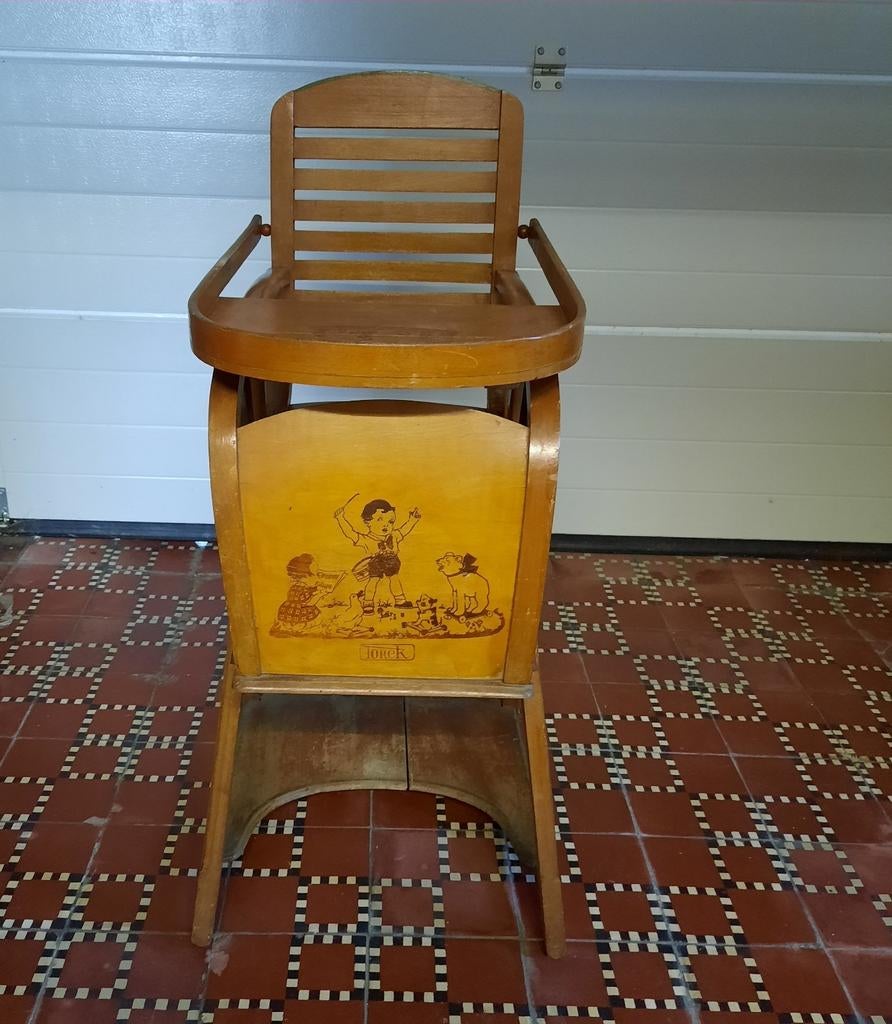 Retro houten babystoel, Kinderen en Baby's, Ophalen