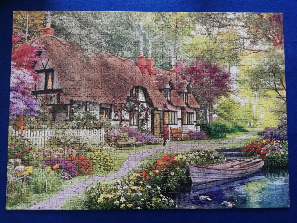 puzzel "Woodland walk cottage" - 1000 stukjes, Ophalen of Verzenden, 500 t/m 1500 stukjes, Zo goed als nieuw, Legpuzzel