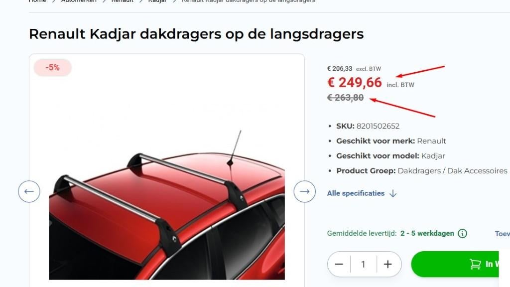 Barres de toit Renault Kadjar, Enlèvement, Comme neuf