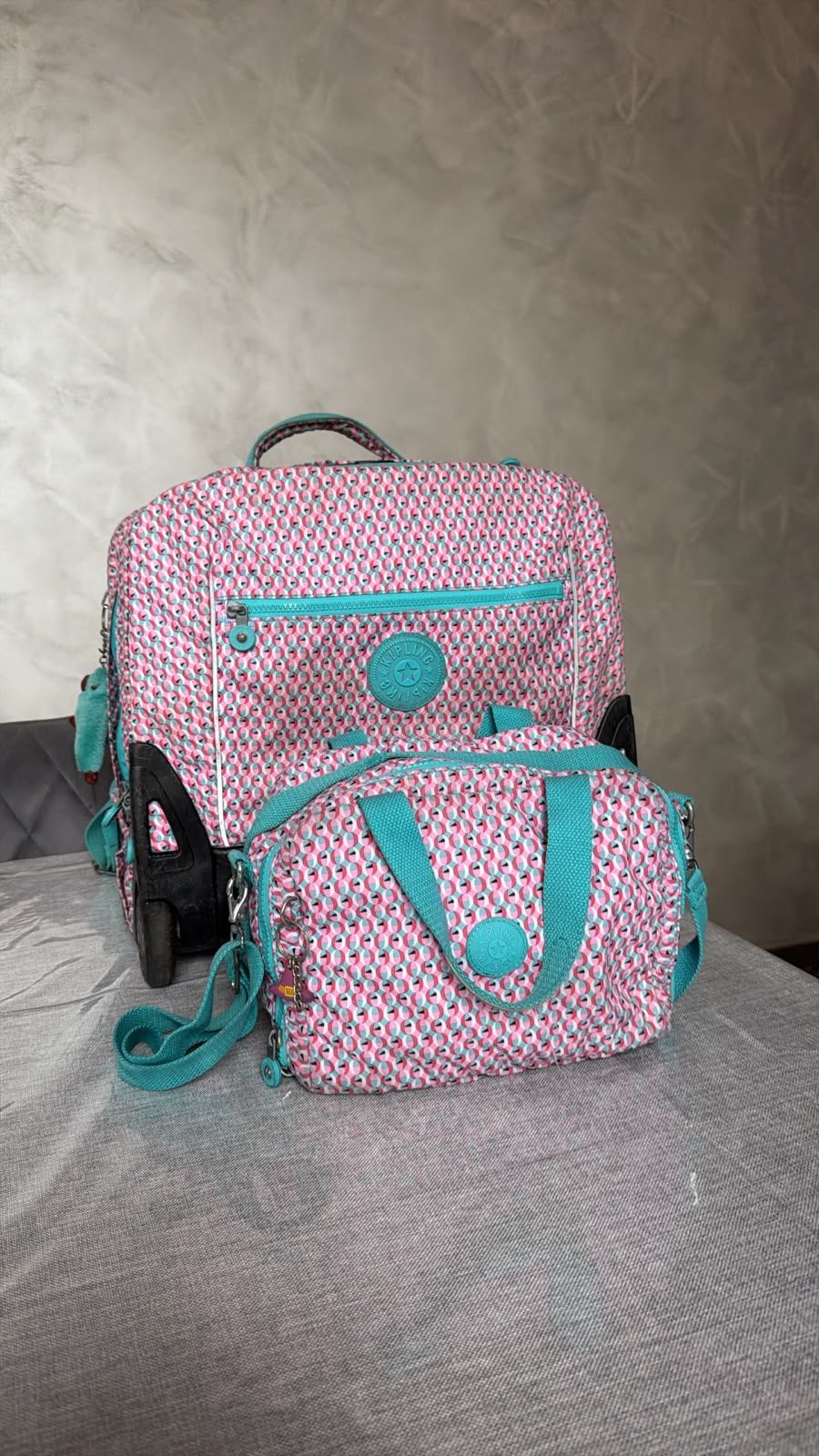 Cartable Kipling et sac lunch, Enlèvement ou Envoi, Utilisé, Rose