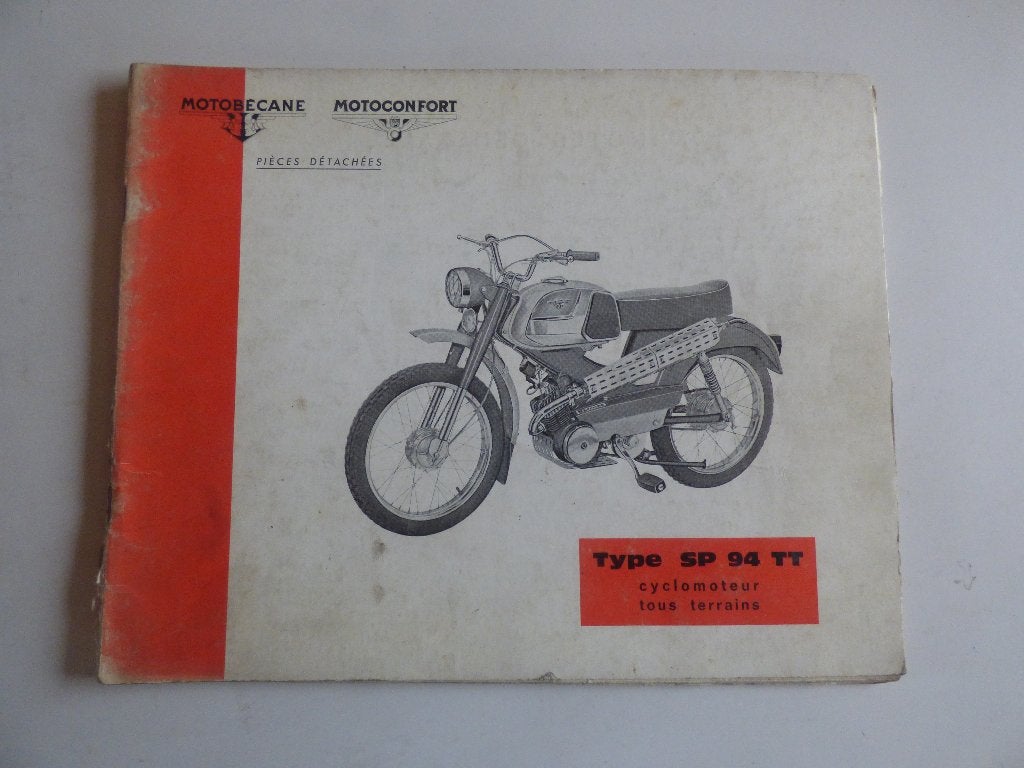 LISTE DES PIÈCES DE LA MOTOBECANE MOTOCONFORT TYPE SP 94TT, Vélos & Vélomoteurs, Enlèvement ou Envoi, Utilisé