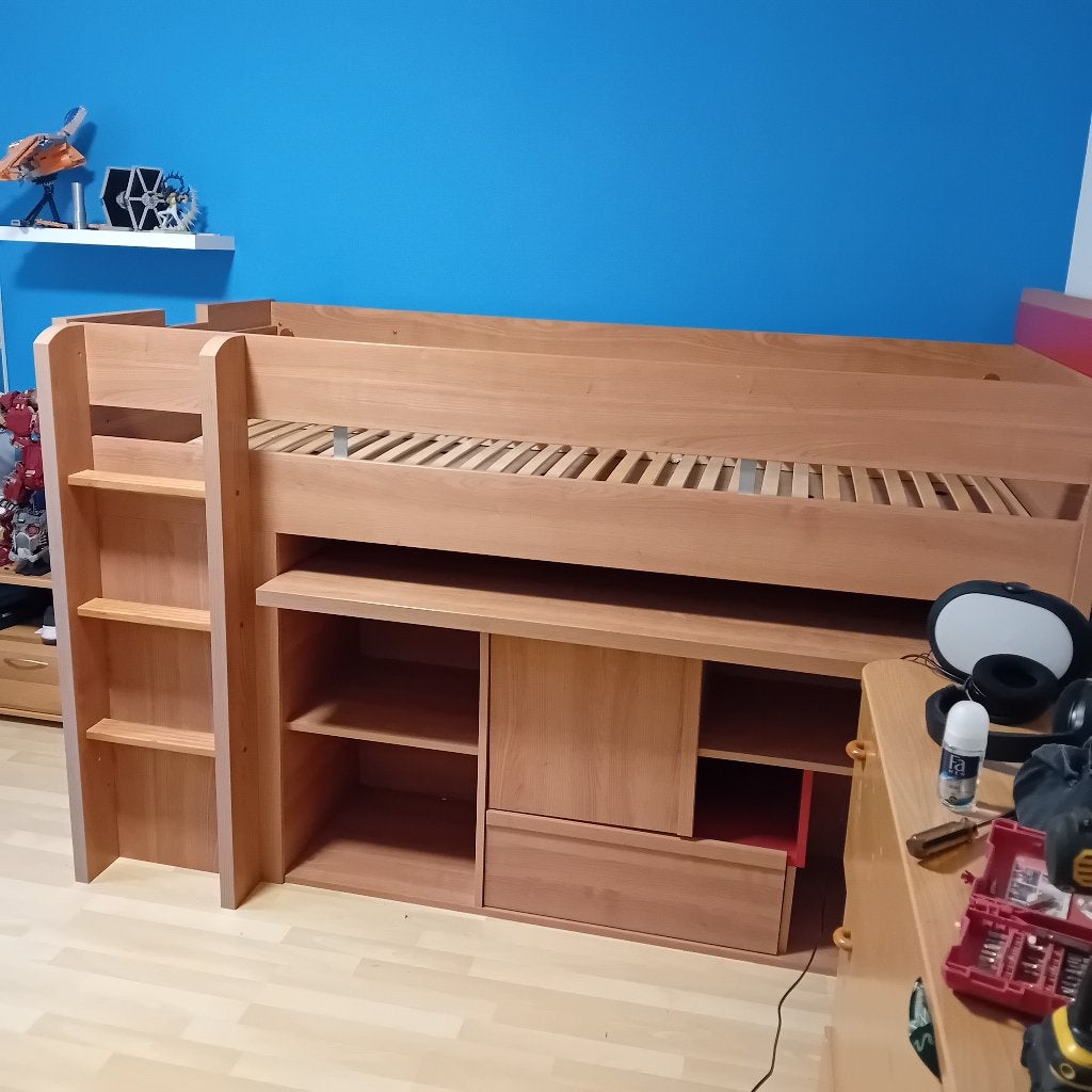 Lit en hauteur avec espace de travail intégré, Enlèvement, Utilisé, Lit mezzanine