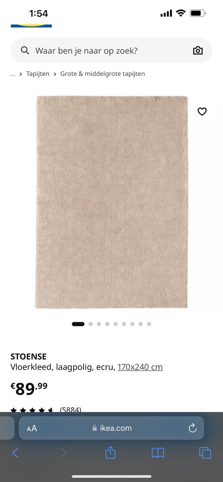 ikea stoense tapijt ecru, Enlèvement, Comme neuf