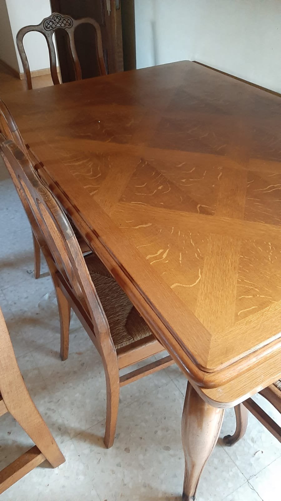 Uitschuifbare tafel met 6 stoelen, Maison & Meubles, Enlèvement, Comme neuf