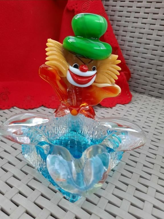 Cendrier Clown en verre de Murano, Antiquités & Art, Enlèvement ou Envoi