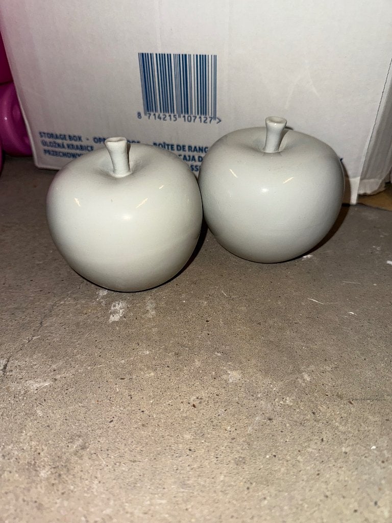 2 décorations pommes J-Line grise, Ophalen of Verzenden, Zo goed als nieuw