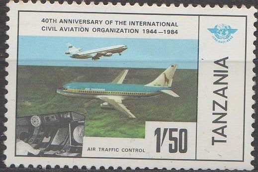 Tanzania - 40e verjaardag Int.Burgerluchtvaartorg. -1984 -, Postzegels en Munten, Postzegels | Afrika, Verzenden, Tanzania, Postfris