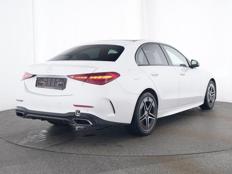Mercedes-Benz C-klasse 180 Berline AMG Line | Panoramisch Da, Auto's, Automaat, Zwart, 4 cilinders, Wit