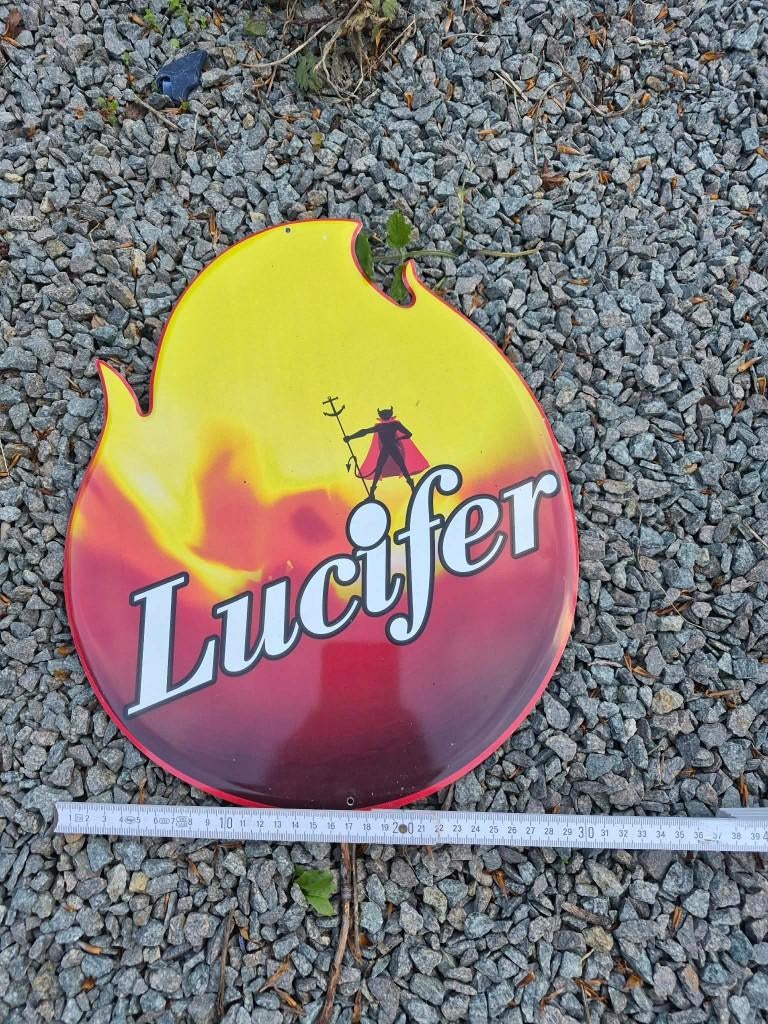 Lucifer (Het Anker) metalen reclamebord, Verzamelen, Ophalen, Zo goed als nieuw, Reclamebord, Plaat of Schild, Overige merken