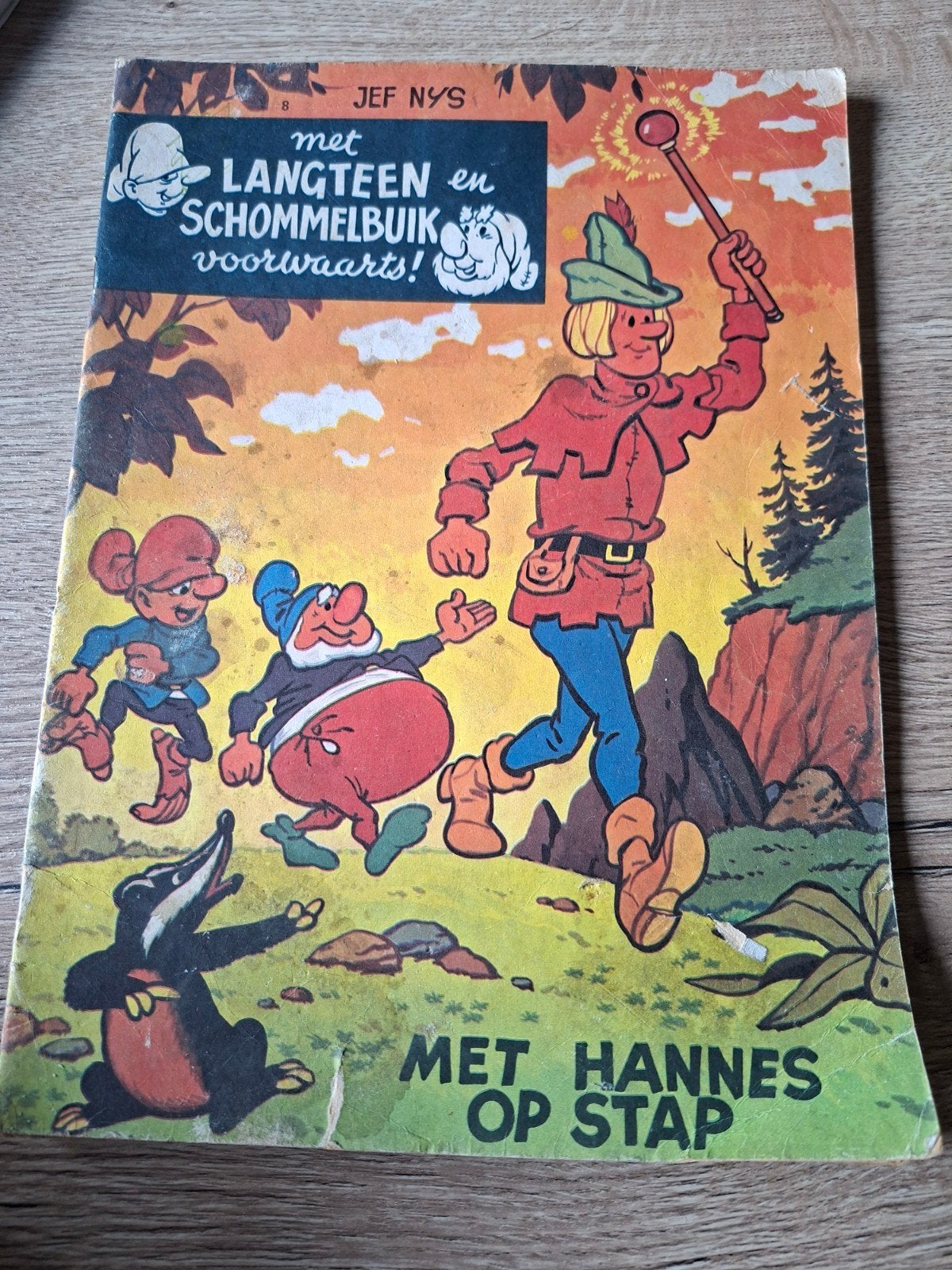 Strip van Jef Nys "Met langteen en schommelbuik voorwaarts", Ophalen of Verzenden, Gelezen, Jef Nys.