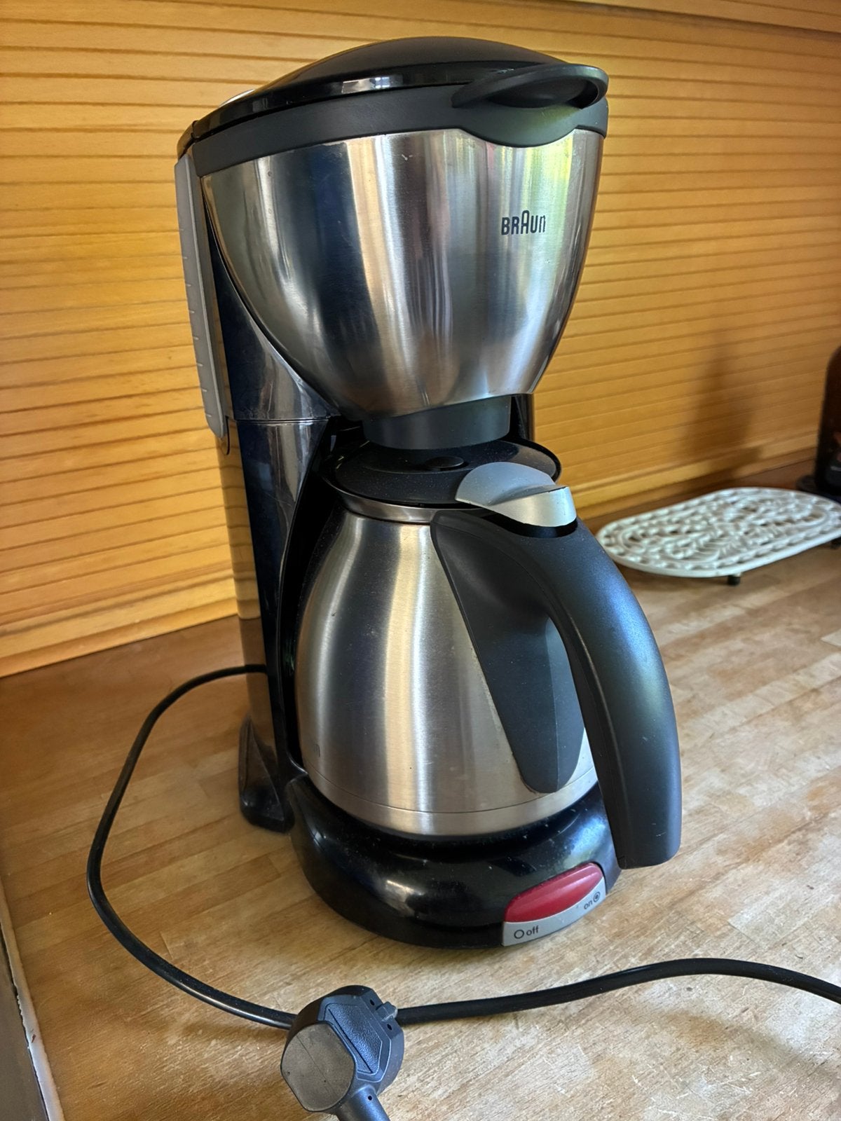 Koffiezet van Braun met thermos., 4 à 10 tasses, Enlèvement ou Envoi, Utilisé