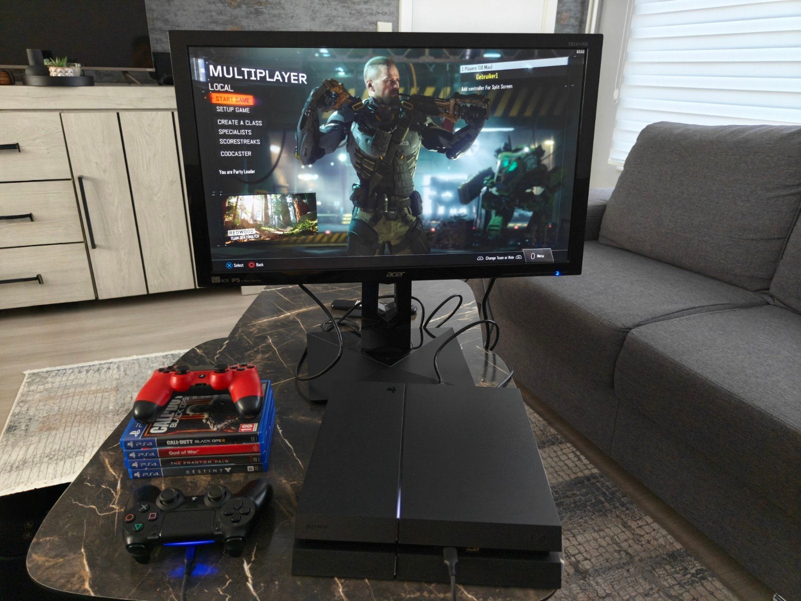 Playstation 4 500gb + acer 24 inch 4k2k 60hz ips monitor Etc, Games en Spelcomputers, Ophalen, Zo goed als nieuw