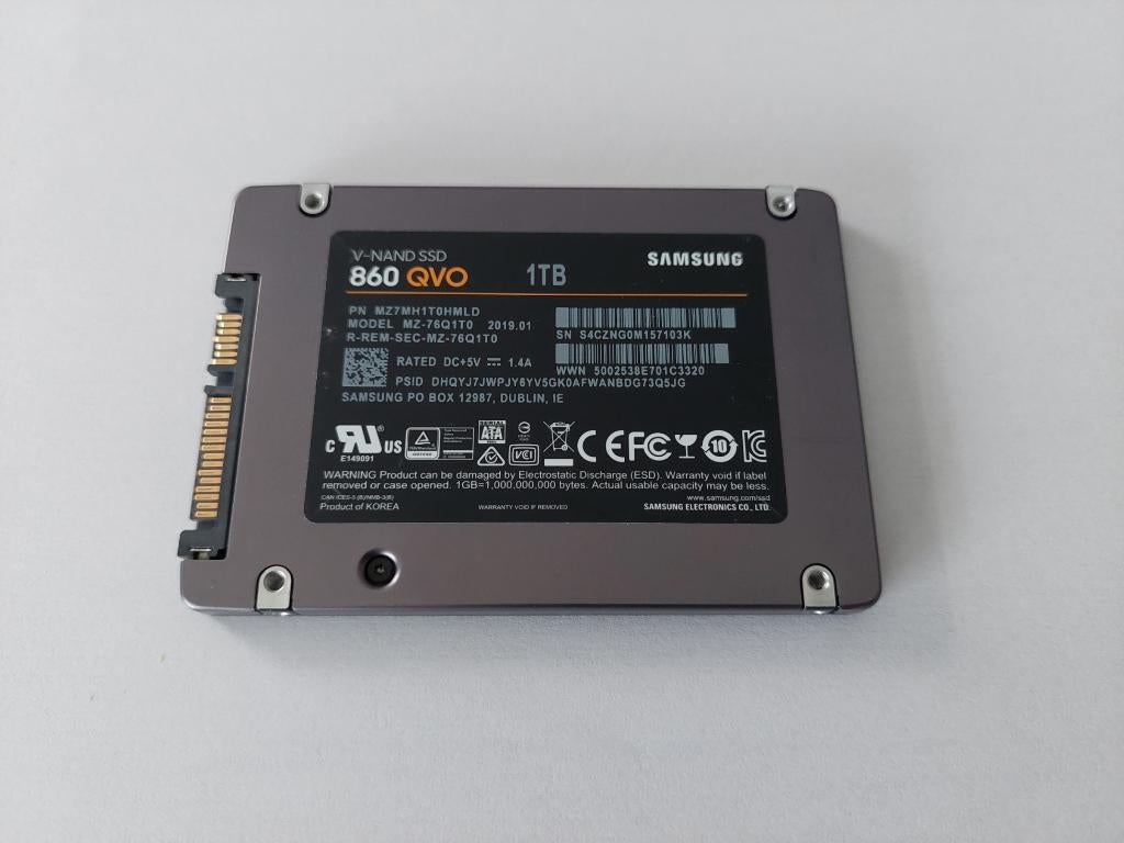 Disque SSD 2,5" SATA-3 SAMSUNG 860 QVO de 1 To, Informatique & Logiciels, 1 To, Enlèvement ou Envoi, Interne, Utilisé
