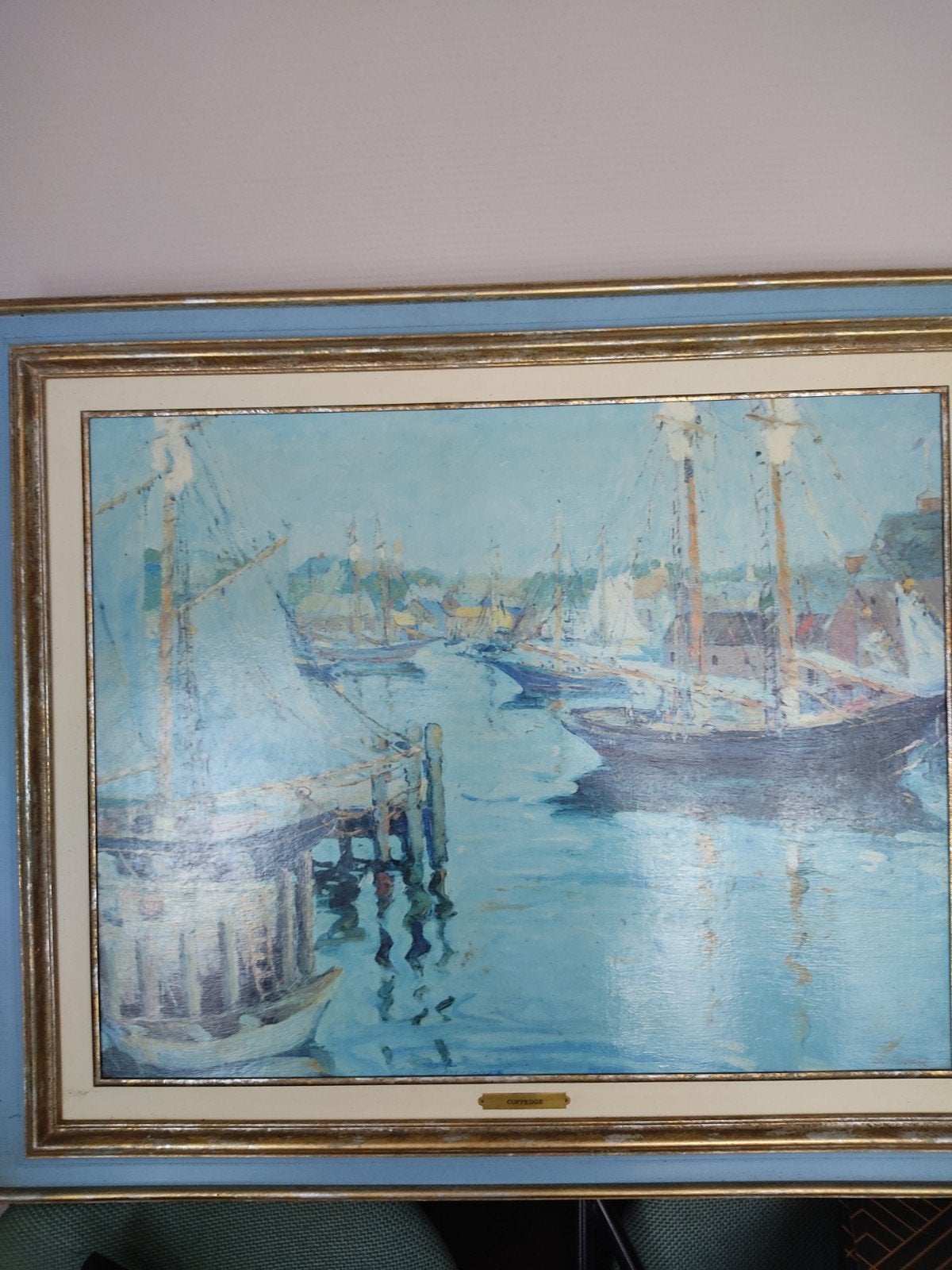 schilderij van boten, Ophalen