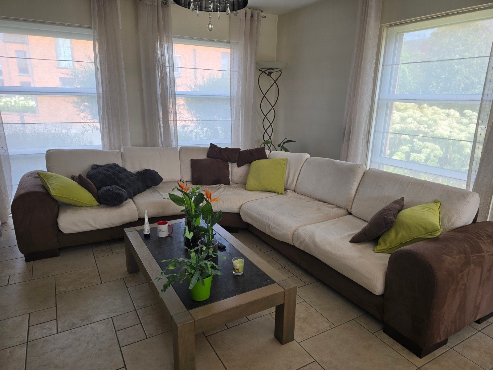 Hoeksalon in gebruikte staat, Maison & Meubles, Canapés | Coins salons complets, Enlèvement