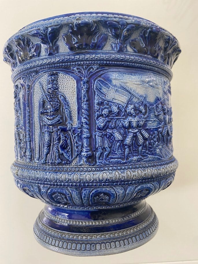 Antieke pot in blauw WESTERWALD aardewerk, Antiek en Kunst, Ophalen