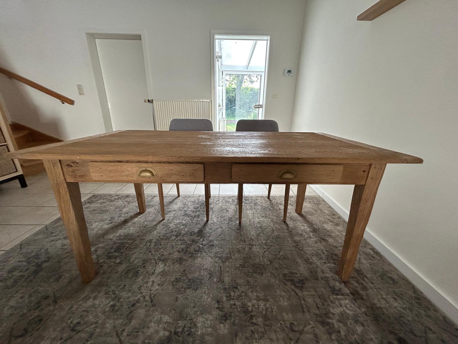 Vol houten eettafel, Huis en Inrichting, Tafels | Eettafels, Ophalen, Eikenhout, 50 tot 100 cm, Zo goed als nieuw
