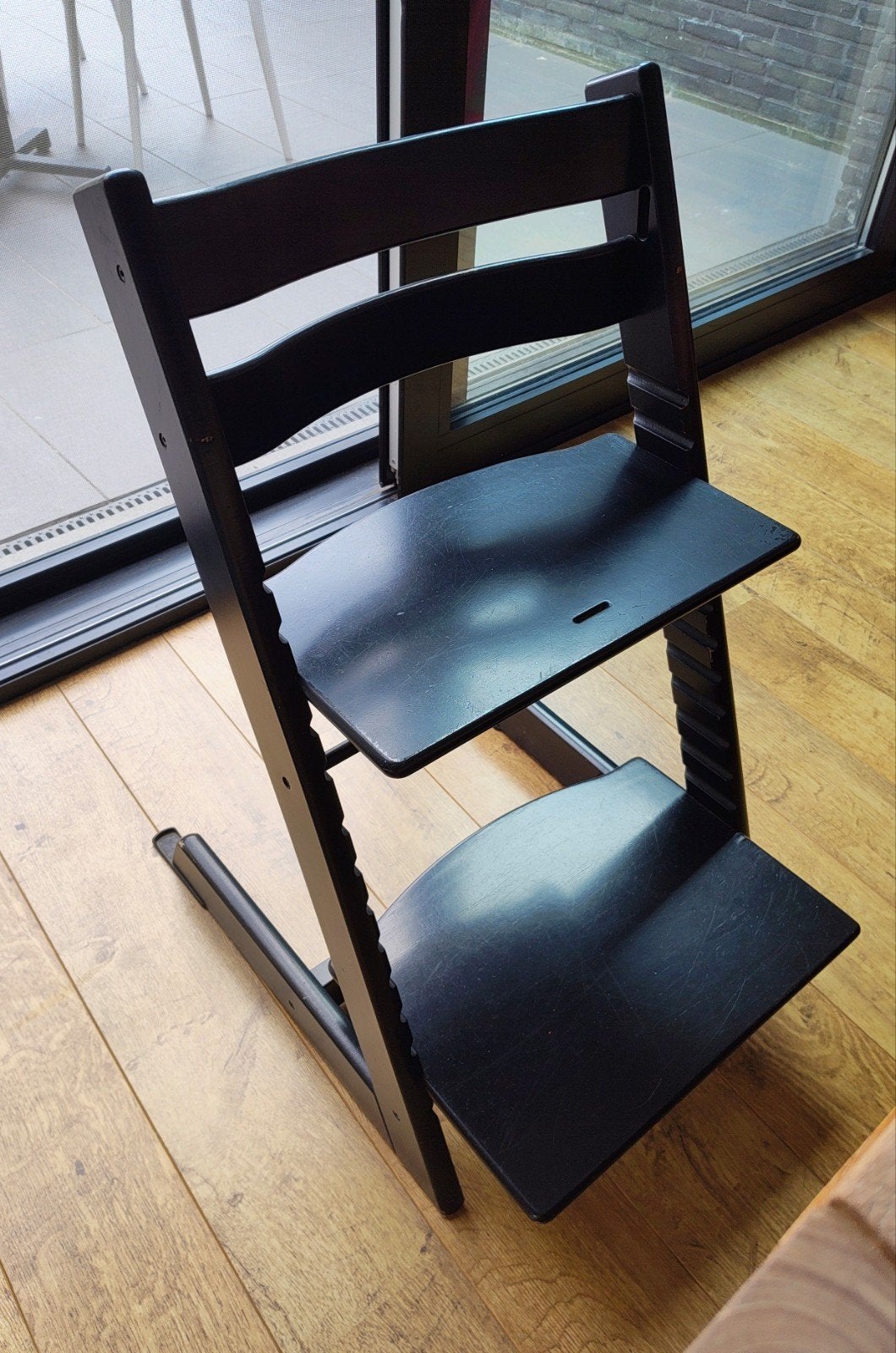 Stokke Tripp Trapp meegroeiende kinderstoel (zwart), Enlèvement, Utilisé, Chaise évolutive