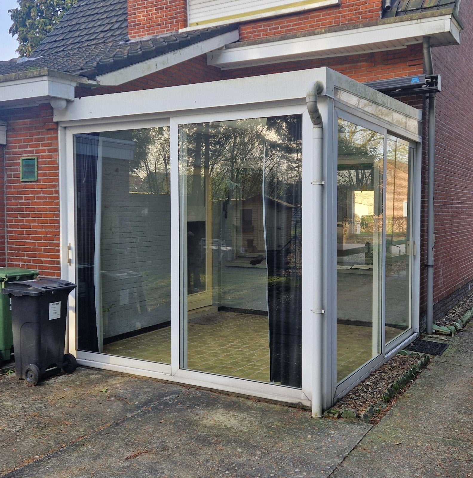 Gratis veranda / 2 schuiframen, Ophalen, Gebruikt, Gevelraam of Ruit